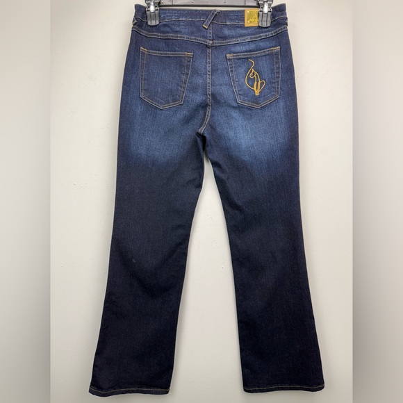 Vintage Y2K Baby Phat size 16 Women’s Blue Denim Embroidered Bootcut Jeans - Picture 1 of 9